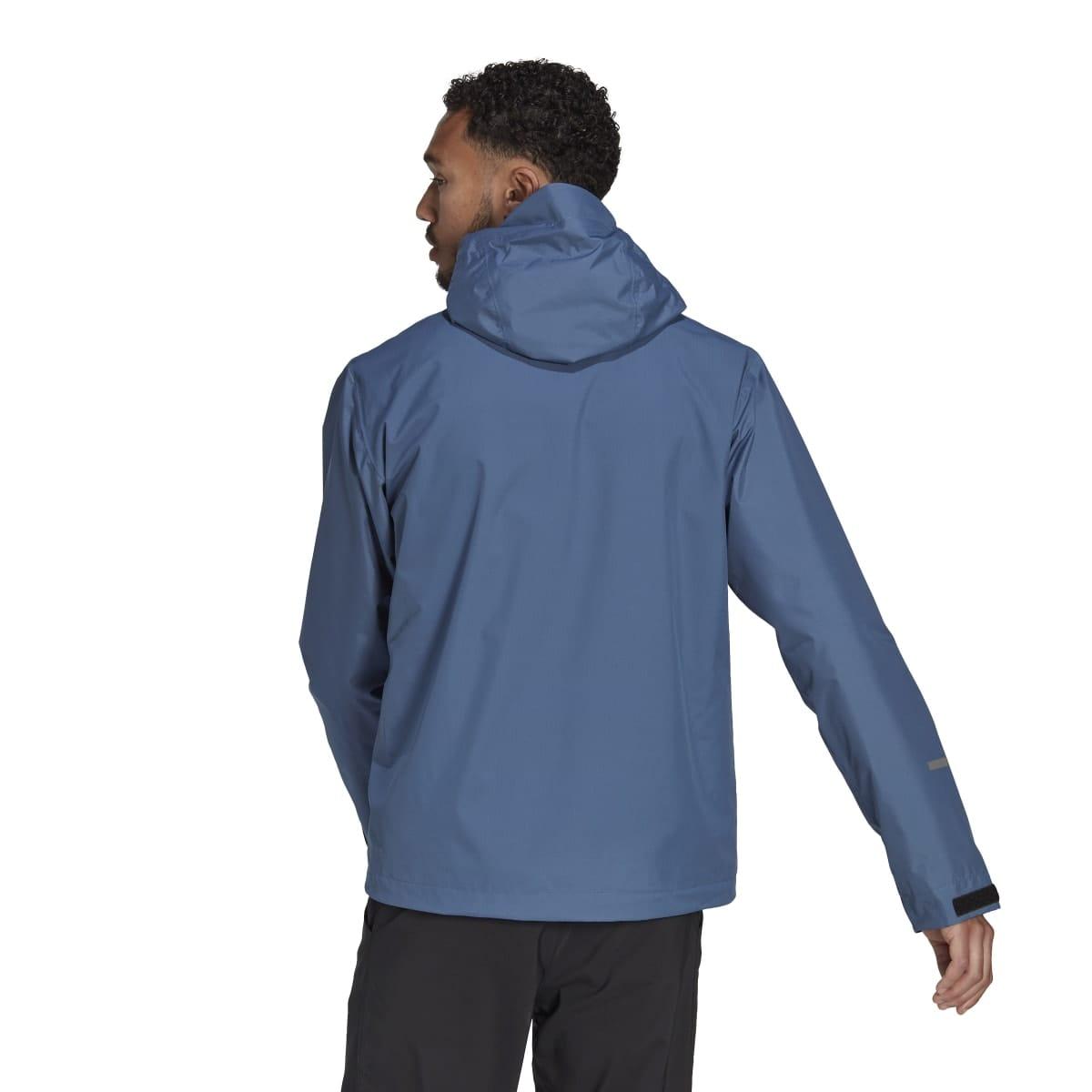 Black-Blue - Pack Shot - Adidas Mens Terrex multi 2 Layer Raincoat