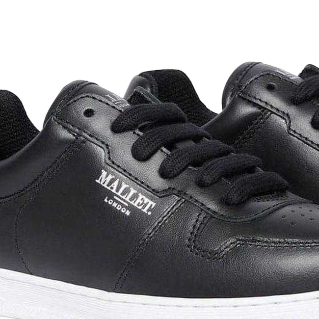 Black - Lifestyle - Mallet Childrens-Kids Bentham Leather Trainers