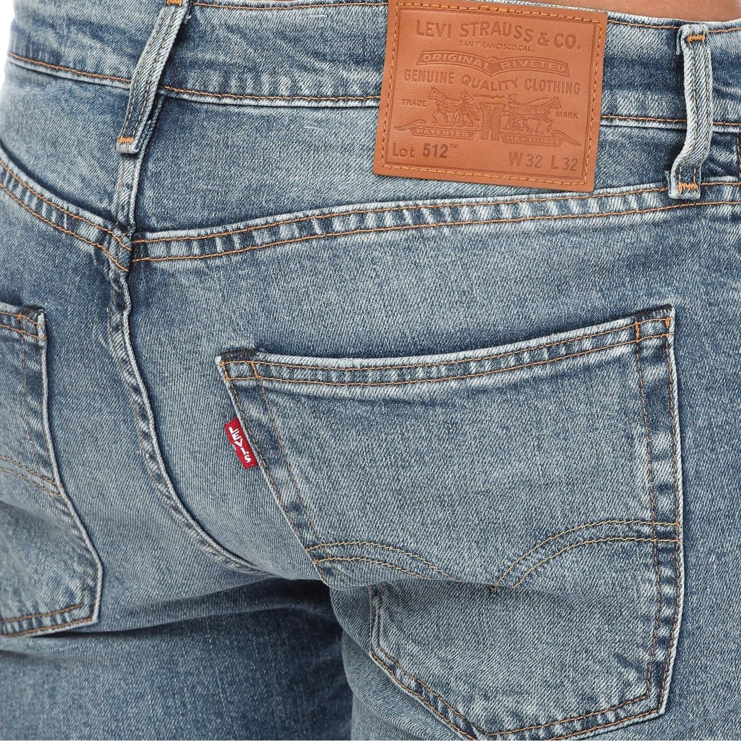 Blue - Side - Levis Womens-Ladies 512 Tapered Slim Jeans