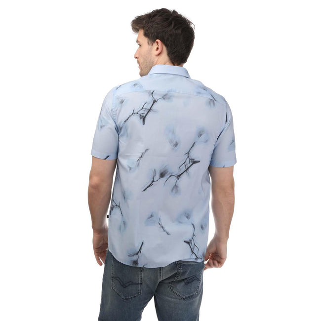 Sky - Back - Ted Baker Mens Lousho Large Floral Shirt