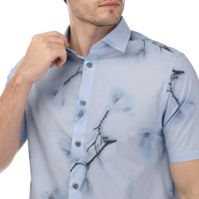 Sky - Side - Ted Baker Mens Lousho Large Floral Shirt