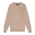 Brown - Front - Lyle & Scott Mens Lambswool Round Neck Jumper