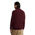 Red - Back - Lyle & Scott Mens Quarter Zip Saddle Sleeve Jumper