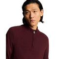 Red - Side - Lyle & Scott Mens Quarter Zip Saddle Sleeve Jumper