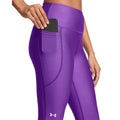 Purple - Side - Under Armour Womens-Ladies Ankle Length High Rise Leggings