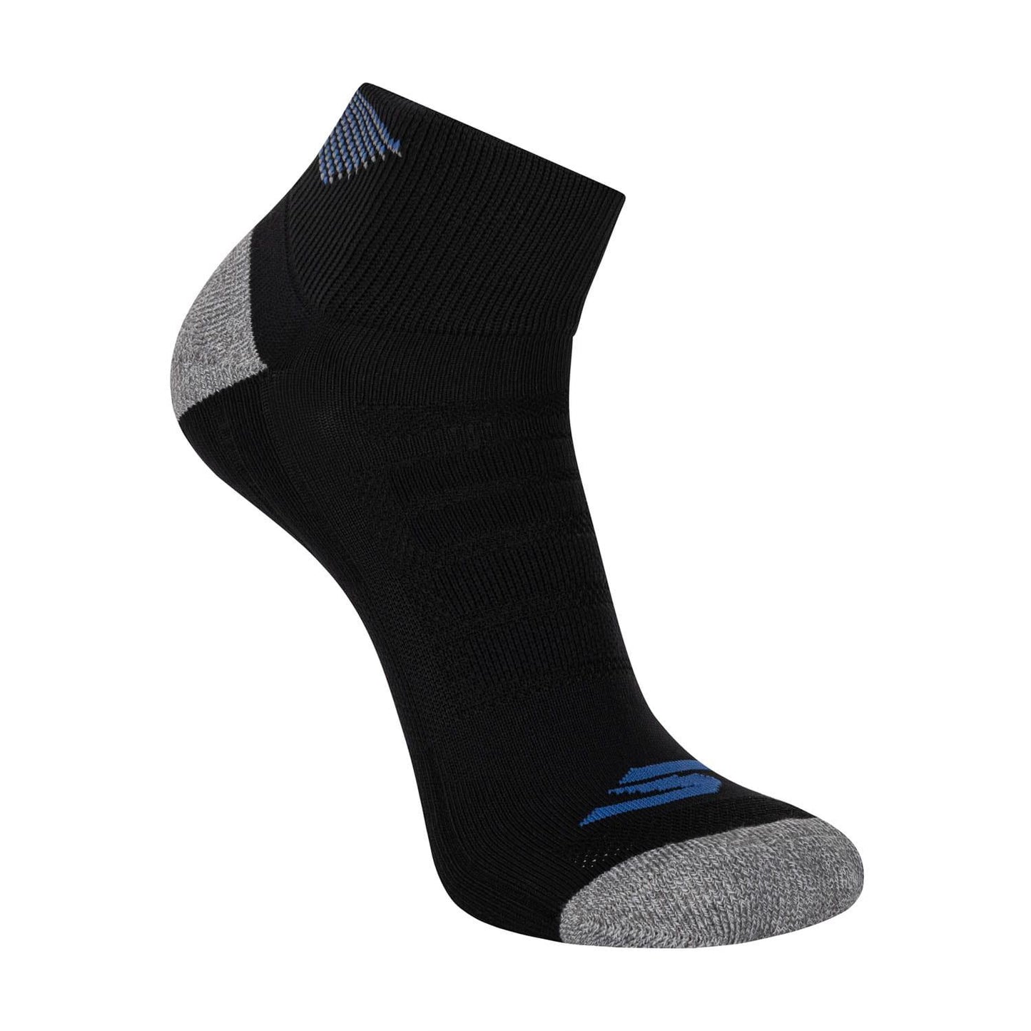 Blue-White-Black - Close up - Skechers Mens Quarter Crew Socks (Pack of 3)