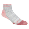 Grey-Pink - Back - Skechers Womens-Ladies Trail Quarter Crew Socks (Pack of 2)