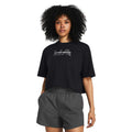 Black - Side - Under Armour Womens-Ladies Cropped Boxy T-Shirt