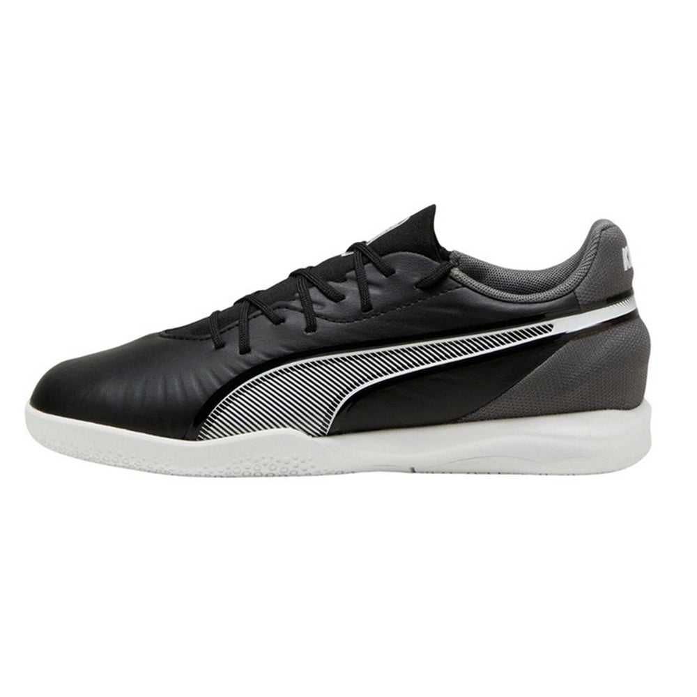 Black - Lifestyle - Puma Childrens-Kids King Match Leather Indoor Football Trainers
