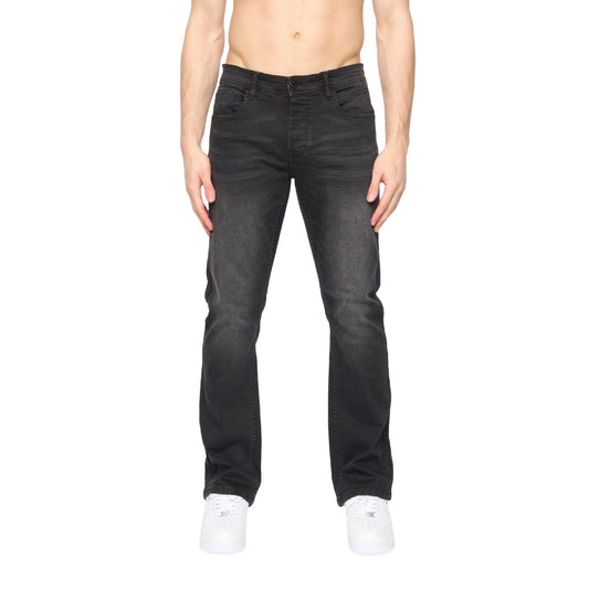 Black - Front - Crosshatch Mens Winsbury Bootcut Jeans