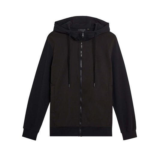 Black - Front - Lyle & Scott Mens Hybrid Softshell Full Zip Hoodie