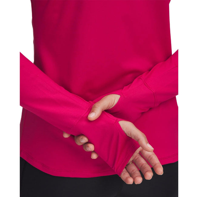 Pink - Side - Under Armour Womens-Ladies Qualifer Launch Pro Top