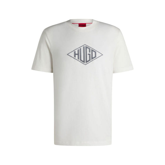 Natural - Front - Hugo Mens Dalendi Geometric Logo T-Shirt