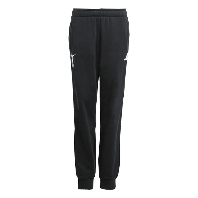 Black - Close up - Adidas Childrens-Kids Jude Bellingham Jogging Bottoms