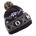 Navy - Front - Unisex Fairisle Pattern London Winter Bobble Hat