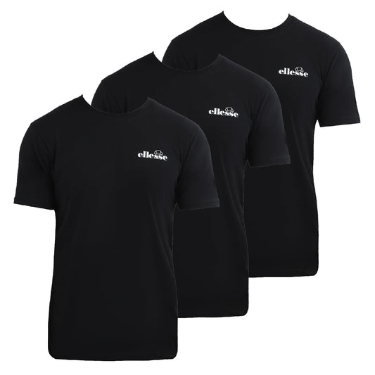 Black - Front - Ellesse Mens Azzini T-Shirt (Pack of 3)