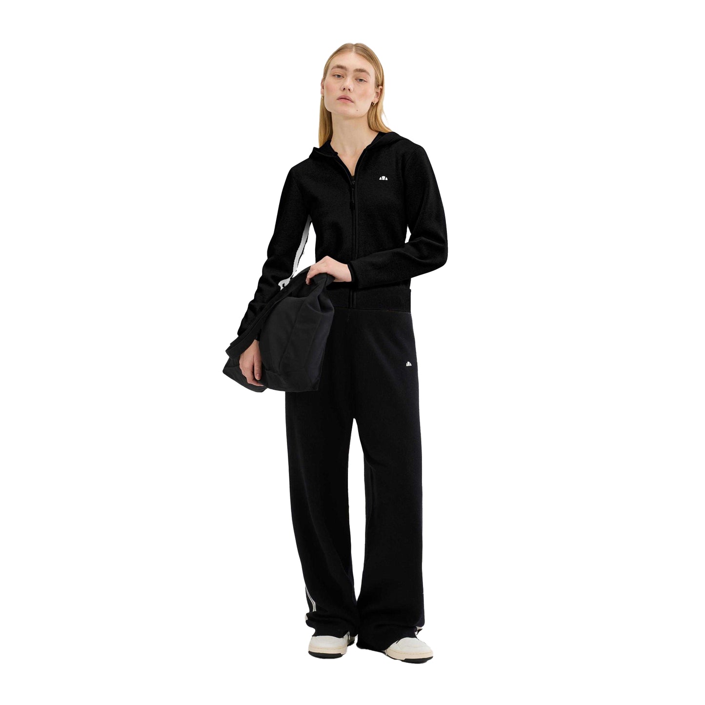 Black - Pack Shot - Ellesse Womens-Ladies Laneisa Knitted Full Zip Hoodie