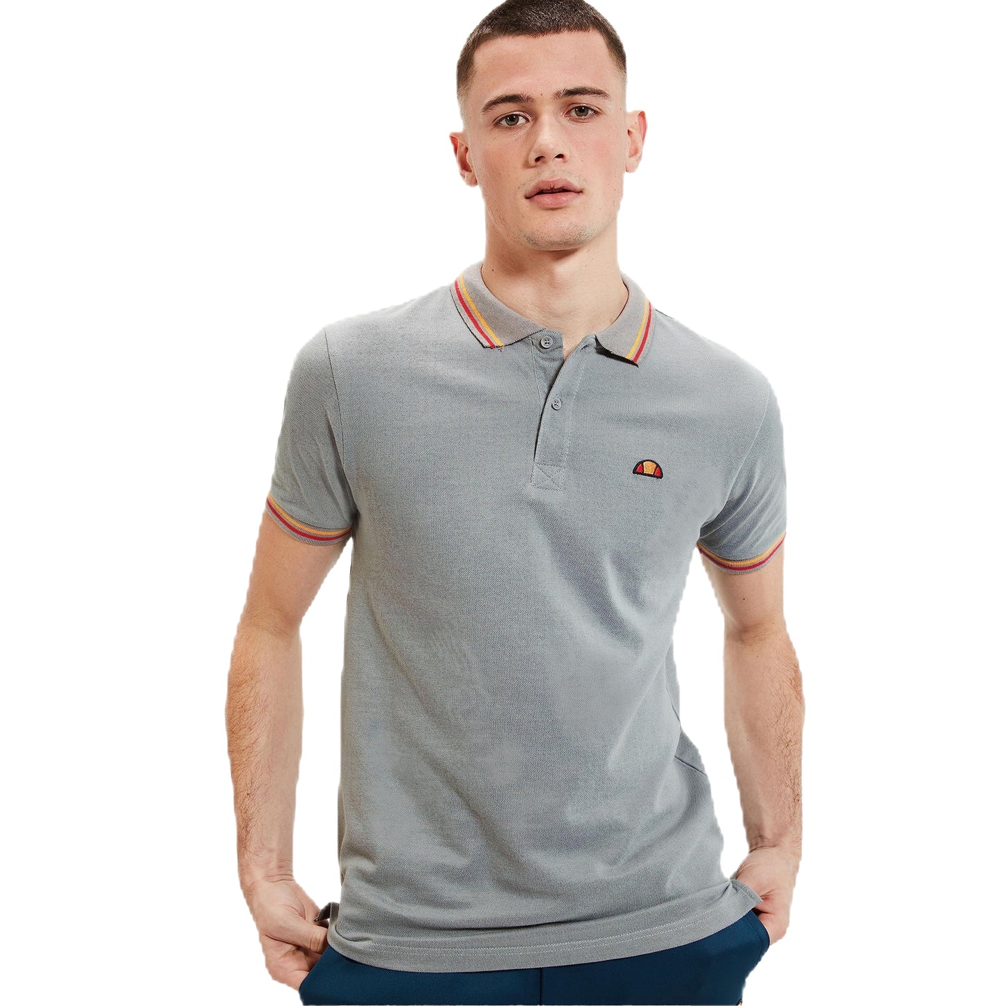 Grey - Side - Ellesse Mens Rooks Polo Shirt