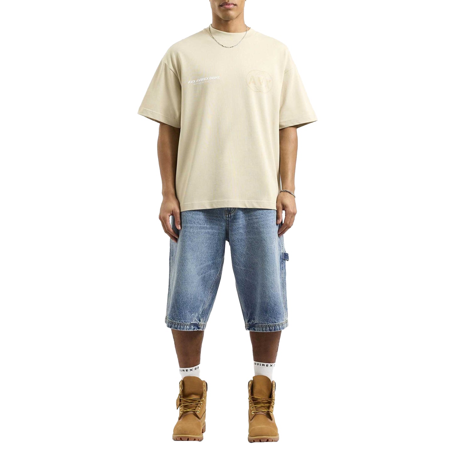 Sand - Pack Shot - AVX Mens Endure Back Print T-Shirt