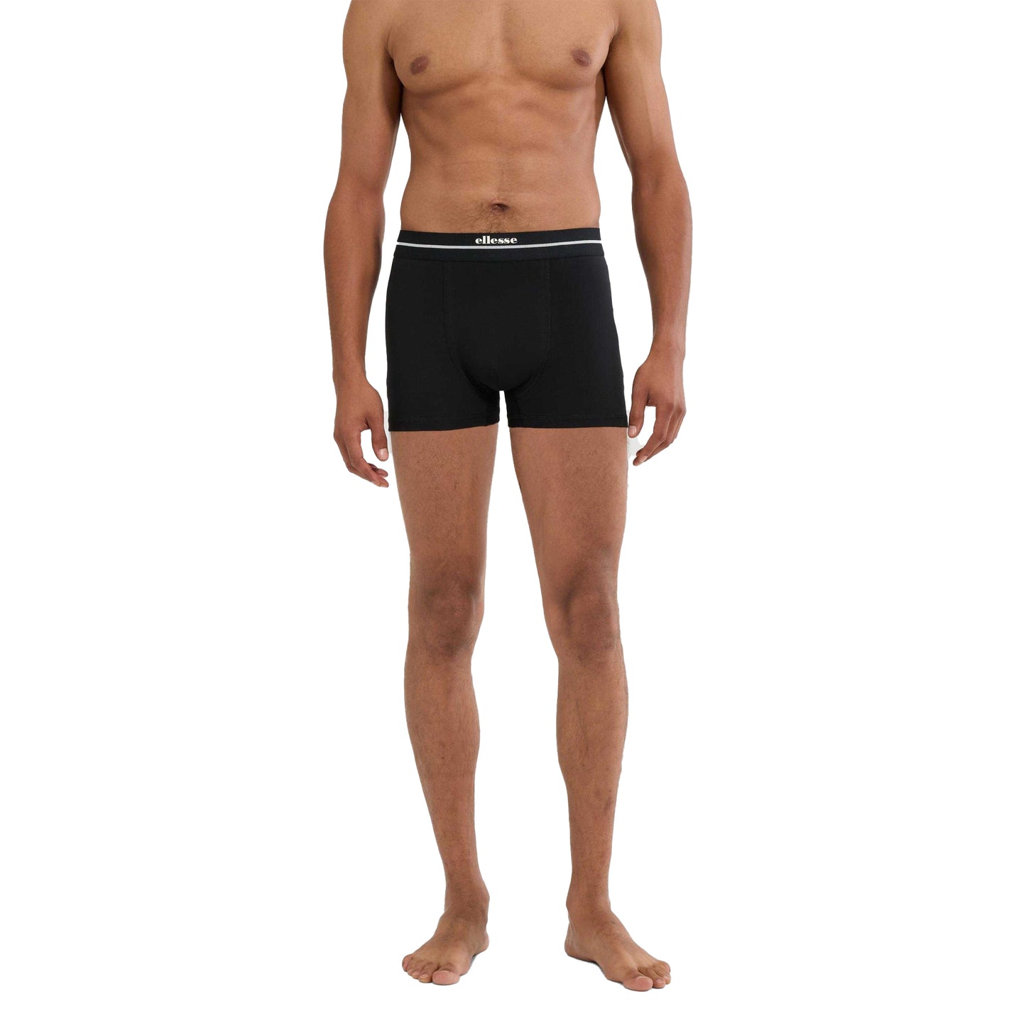Black - Side - Ellesse Mens Ambria Boxer Shorts (Pack of 3)