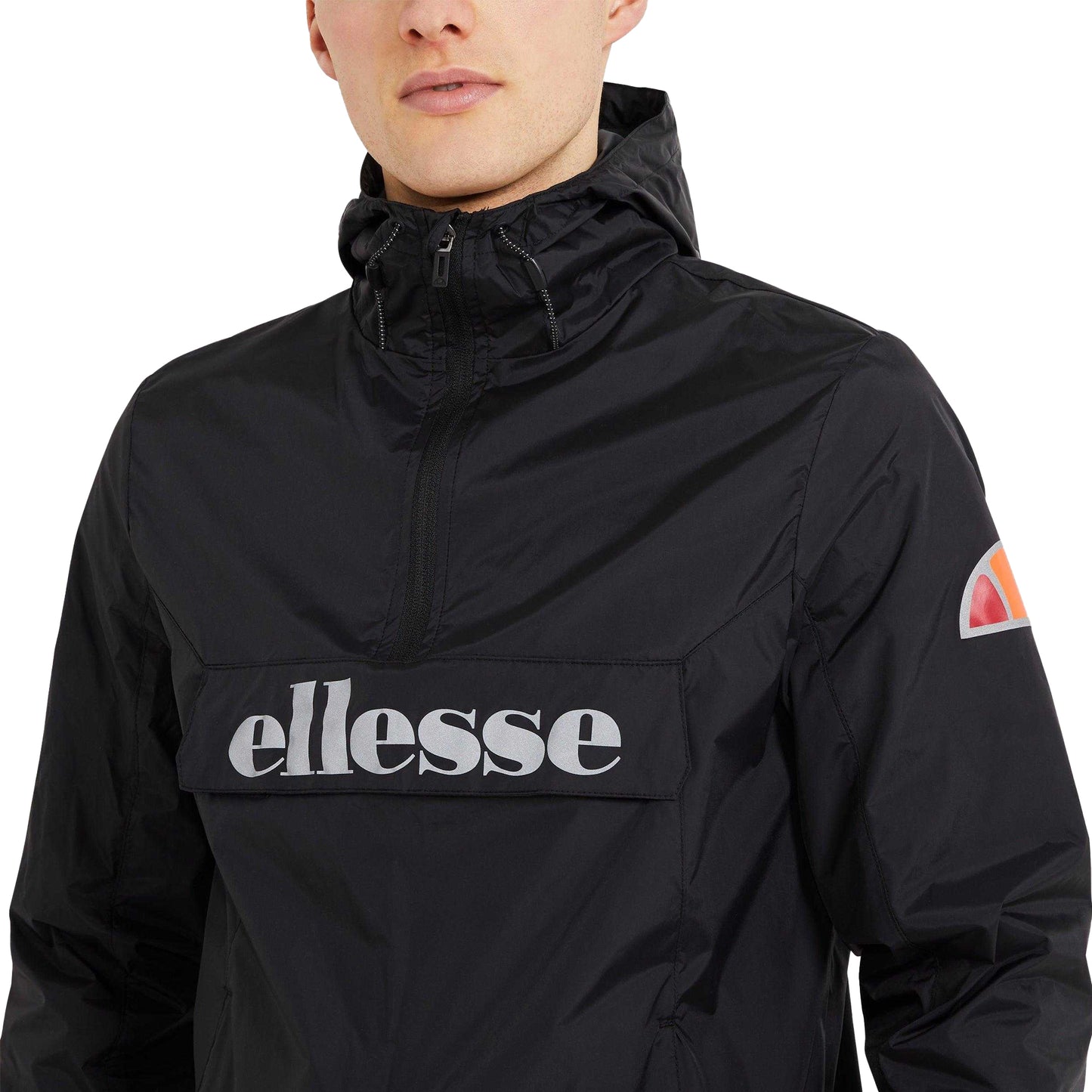 Black - Side - Ellesse Mens Acera Overhead Hooded Jacket