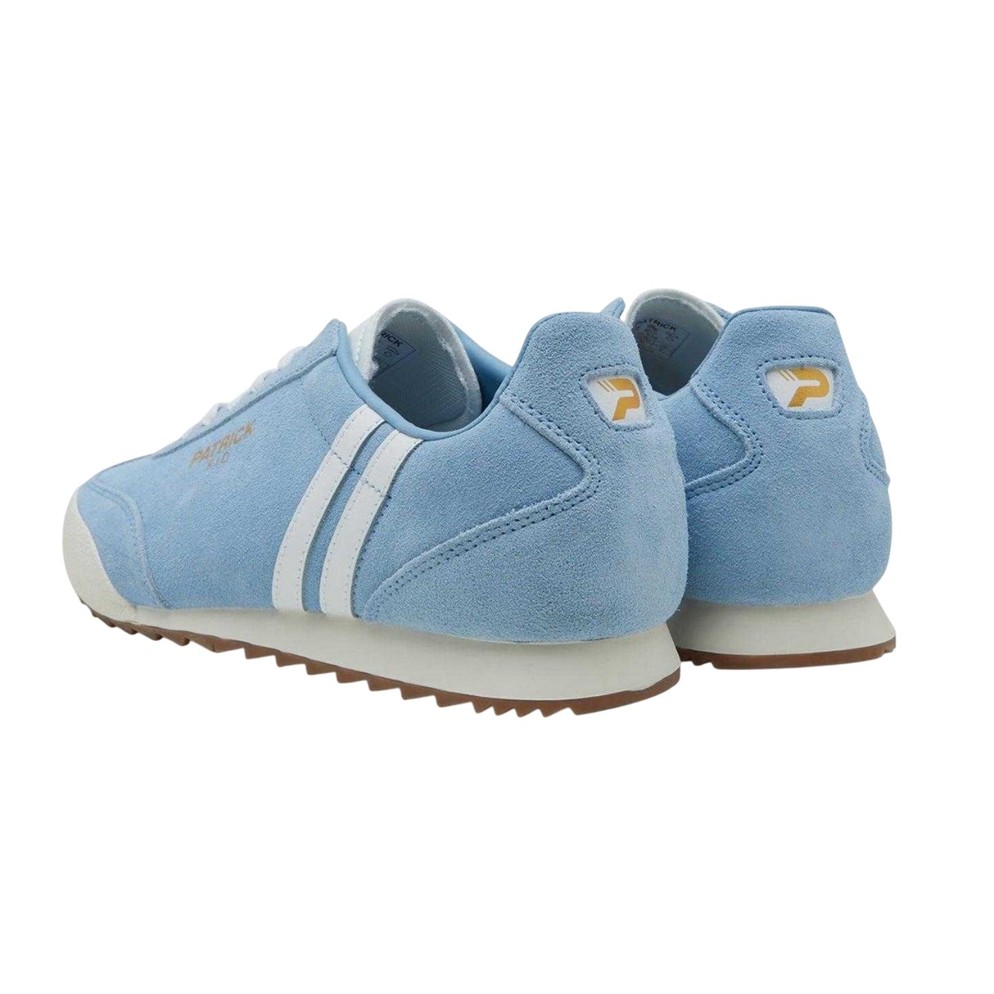 Sky Blue-White - Back - Patrick Mens Rio Suede Trainers