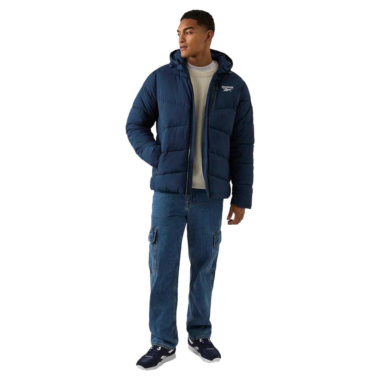 Vector Navy - Pack Shot - Reebok Mens Stretch Padded Jacket