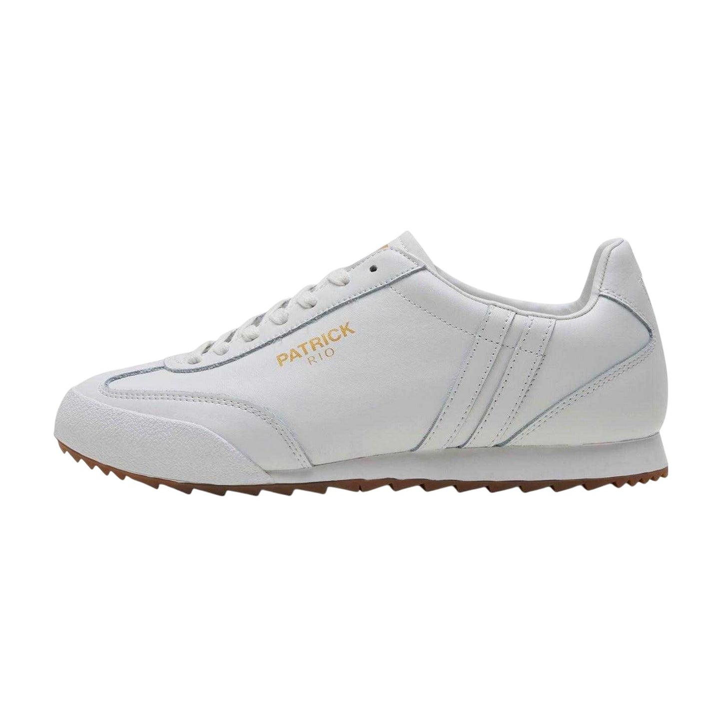 White - Side - Patrick Mens Rio Leather Running Trainers