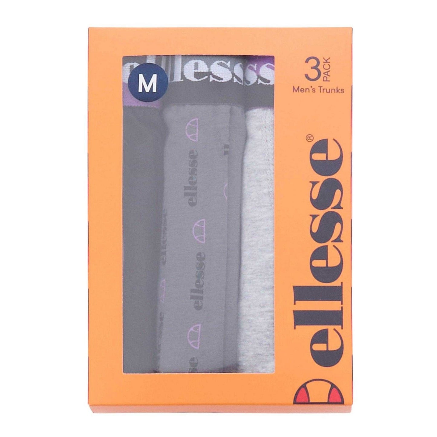 Grey-Black-Purple - Lifestyle - Ellesse Mens Muxel788 Boxer Shorts (Pack of 3)