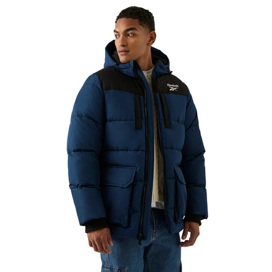 Blue - Front - Reebok Mens Plain Puffer Jacket