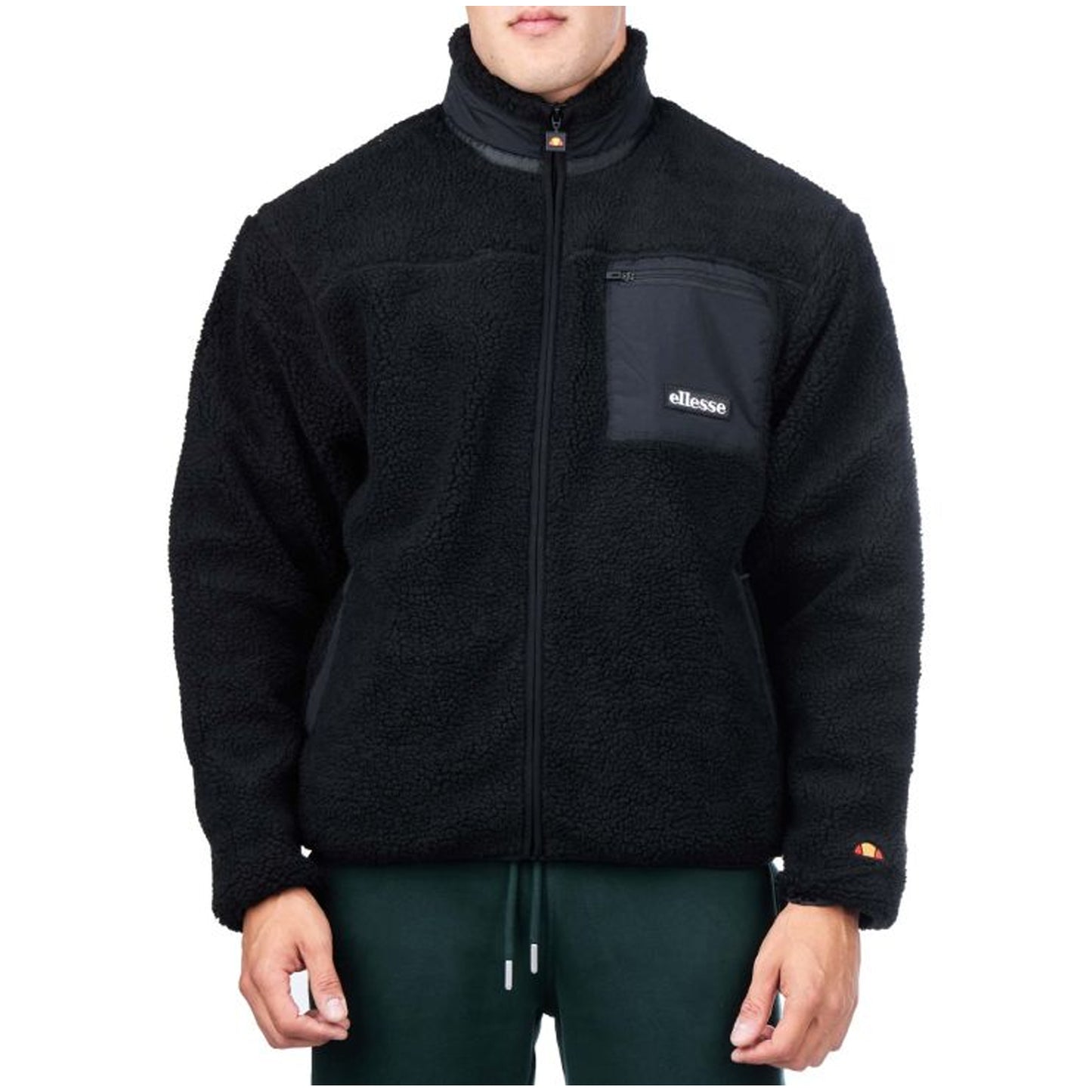 Black - Side - Ellesse Mens Este Full Zip Fleece Jacket