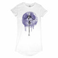 White - Front - Nightmare Before Christmas Womens-Ladies Moon Drip T-Shirt Dress