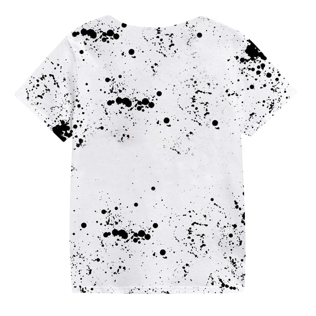 White-Black-Yellow - Back - Pokemon Childrens-Kids Electrifying 025 Pikachu Splattered T-Shirt