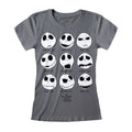 Charcoal Grey - Front - Nightmare Before Christmas Womens-Ladies Jack Skellington T-Shirt