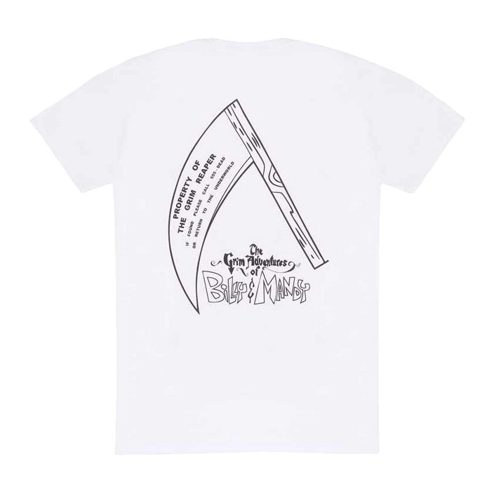 White - Back - The Grim Adventures Of Billy & Mandy Unisex Adult Property Of Grim Reaper T-Shirt