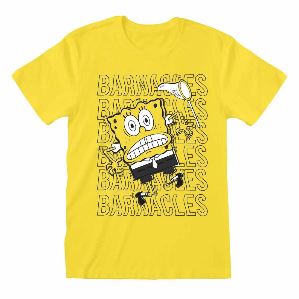Yellow - Front - SpongeBob SquarePants Unisex Adult Barnacles T-Shirt
