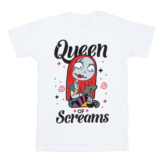 White - Front - Nightmare Before Christmas Childrens-Kids Queen Of Screams T-Shirt