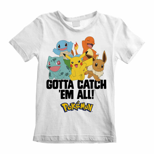 White - Front - Pokemon Childrens-Kids Gotta Catch Em All T-Shirt