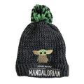 Black - Front - Star Wars Mandalorian Unisex Adult The Child Badge Pom Pom Beanie