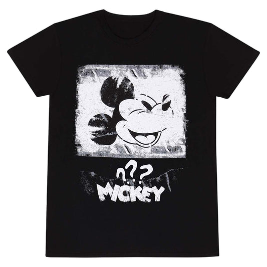 Black - Front - Disney Unisex Adult Mickey Mouse Poster T-Shirt
