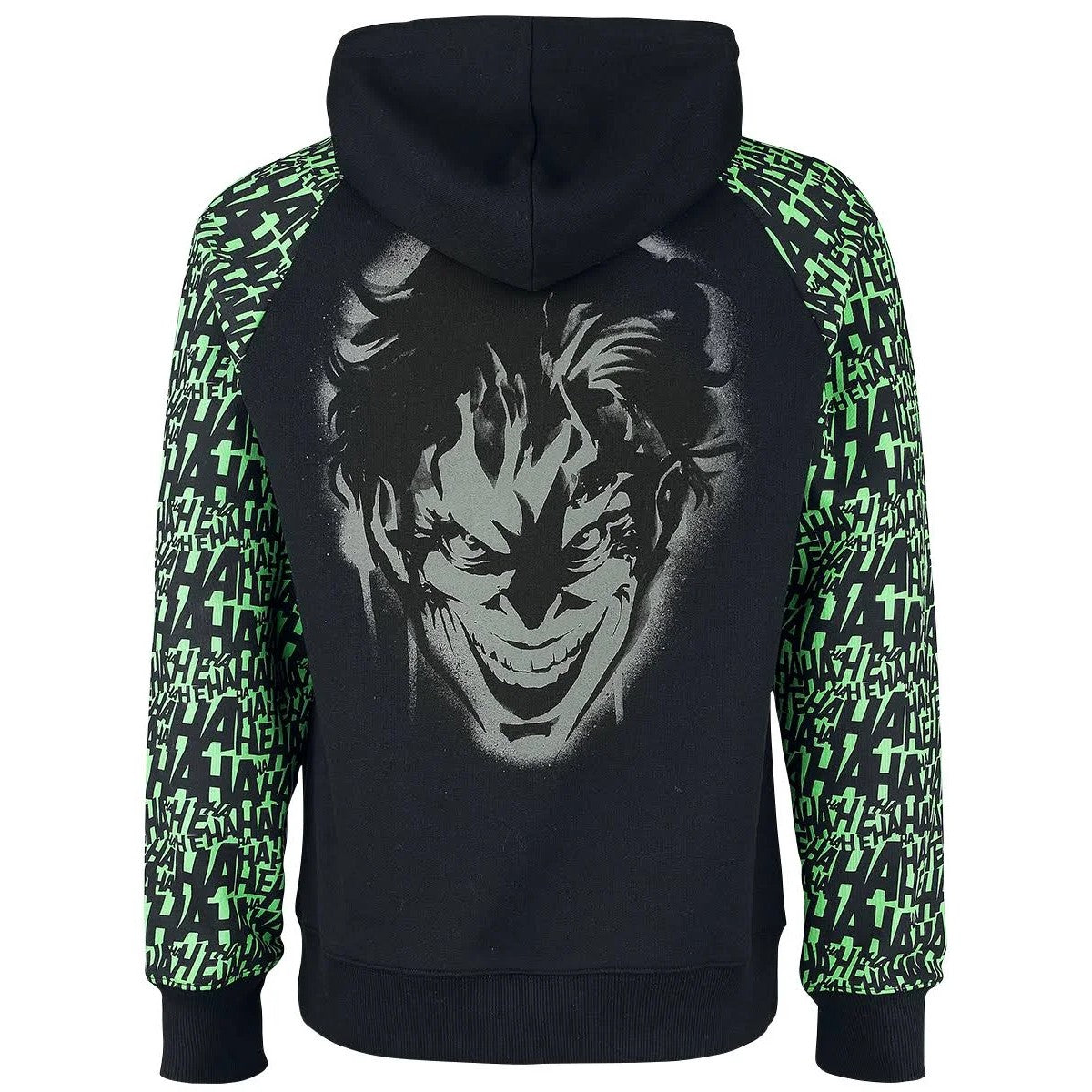 Black-Green - Back - The Joker Unisex Adult Ha Contrast Hoodie
