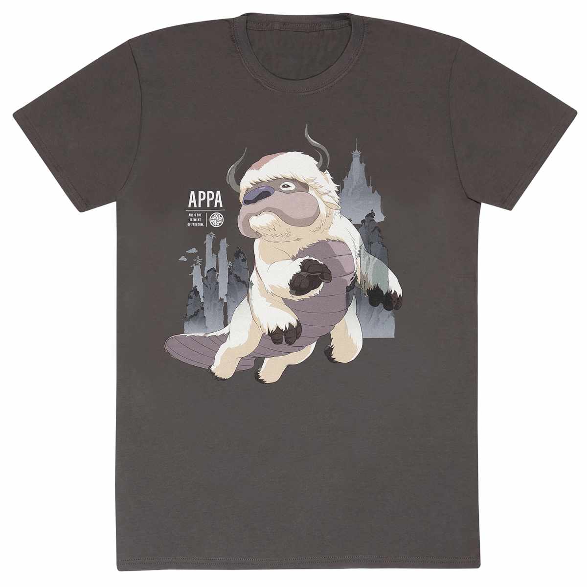 Light Graphite - Front - Avatar: The Last Airbender Unisex Adult Appa T-Shirt