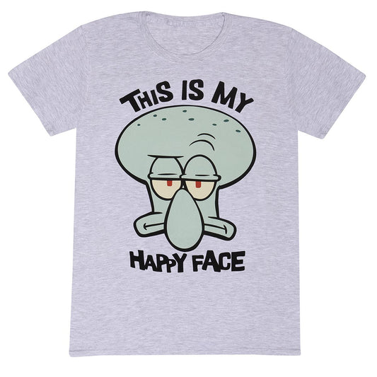 Grey - Front - SpongeBob SquarePants Unisex Adult My Happy Face T-Shirt