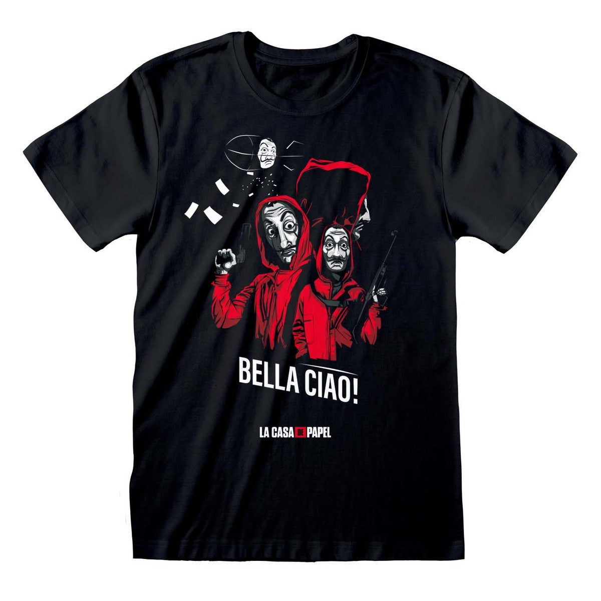 Black - Front - Money Heist Unisex Adult La Casa De Papel Circle T-Shirt