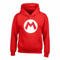 Red - Front - Super Mario Childrens-Kids Mario Badge Hoodie