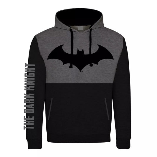 Black - Front - Batman: The Dark Knight Unisex Adult Contrast Panel Logo Pullover Hoodie
