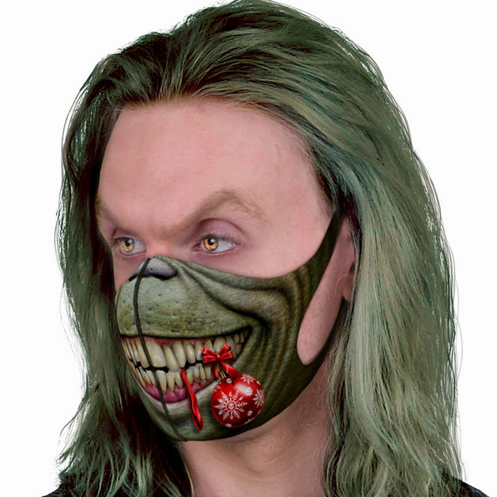 Green - Back - Spiral Direct Grouch Face Mask