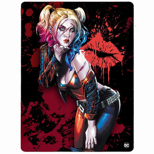 Multicoloured - Front - Harley Quinn Kiss Blanket