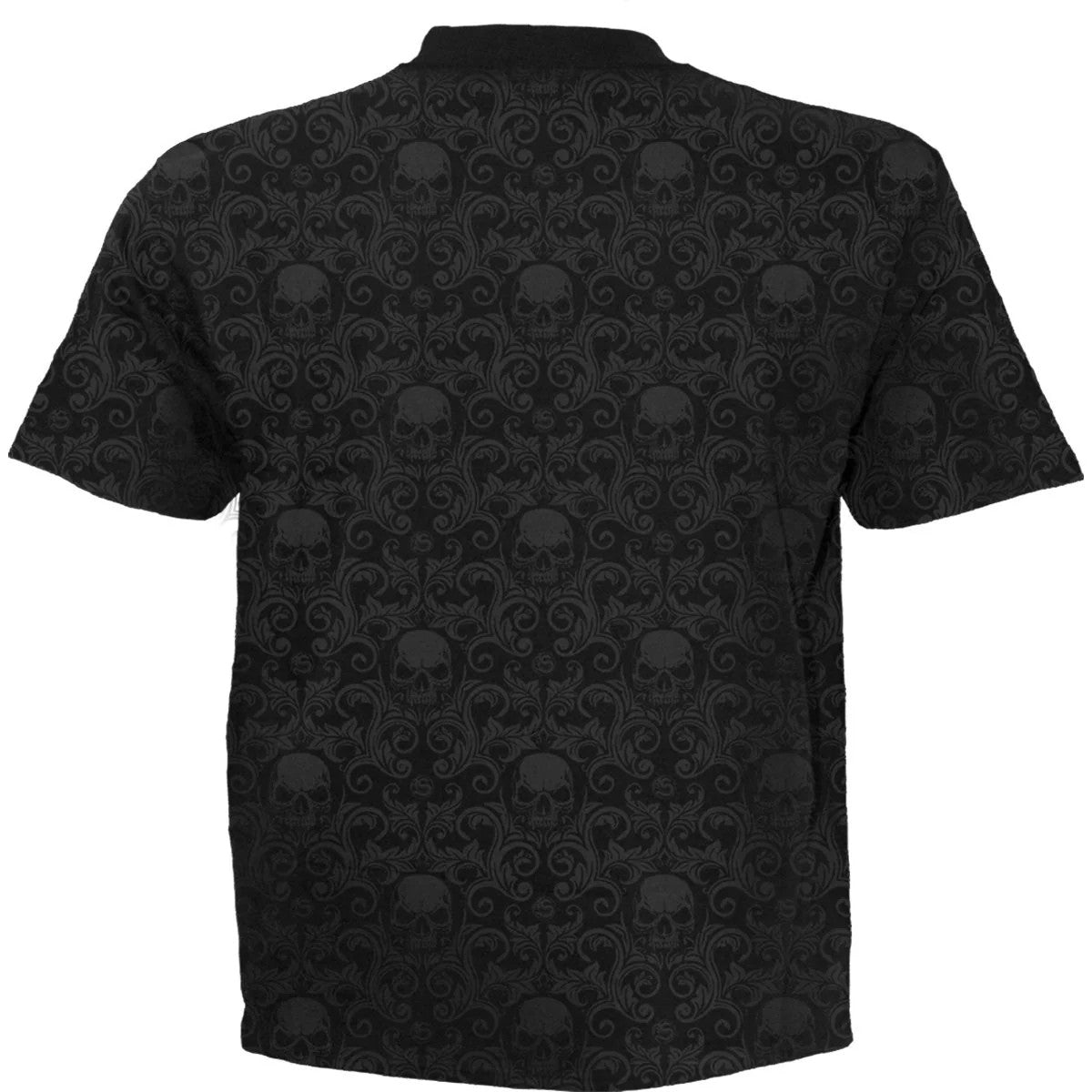 Black - Back - Spiral Direct Unisex Adult Scroll Impression T-Shirt