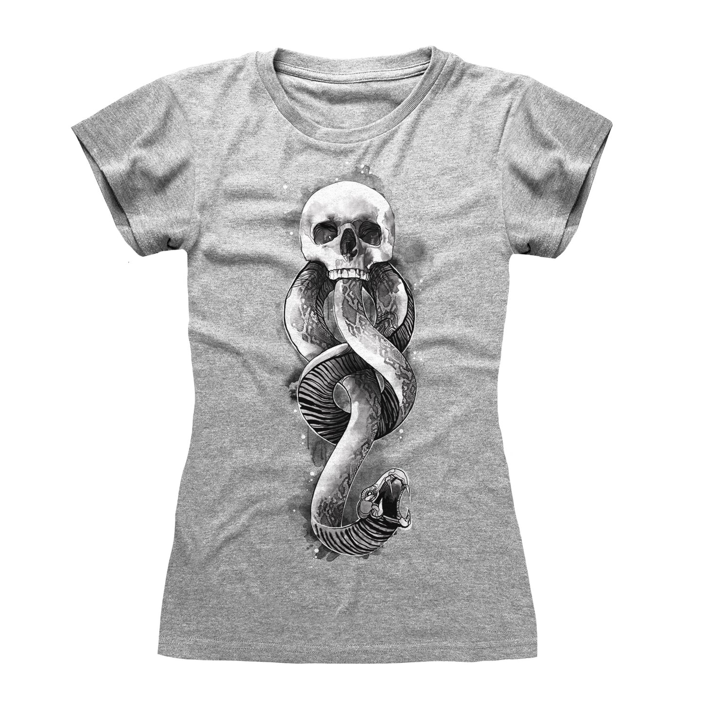 Grey Heather - Side - Harry Potter Womens-Ladies Dark Mark T-Shirt